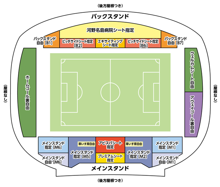スタジアムの座席