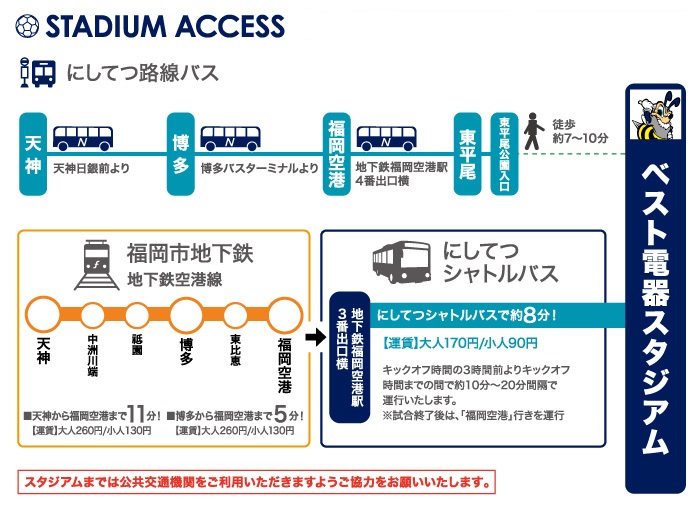 スタジアムアクセス アビスパ福岡公式サイト Avispa Fukuoka Official Website