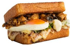 チーズたまご鯖煮サンド